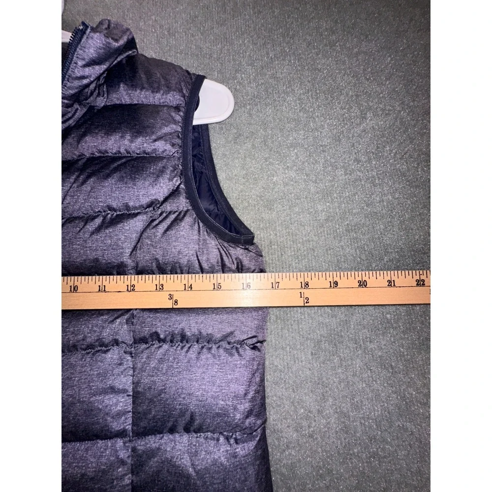 Eddie Bauer Mens Hooded Puffer Vest Heathered Gray Quilted Zip Sleeveless xs